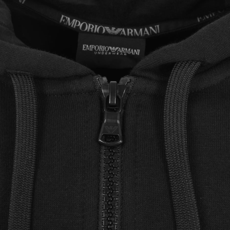 Emporio Armani Lounge Full Zip Hoodie Black